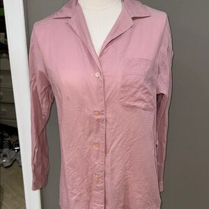 Pink Button-Up Women's linen/cotton Top